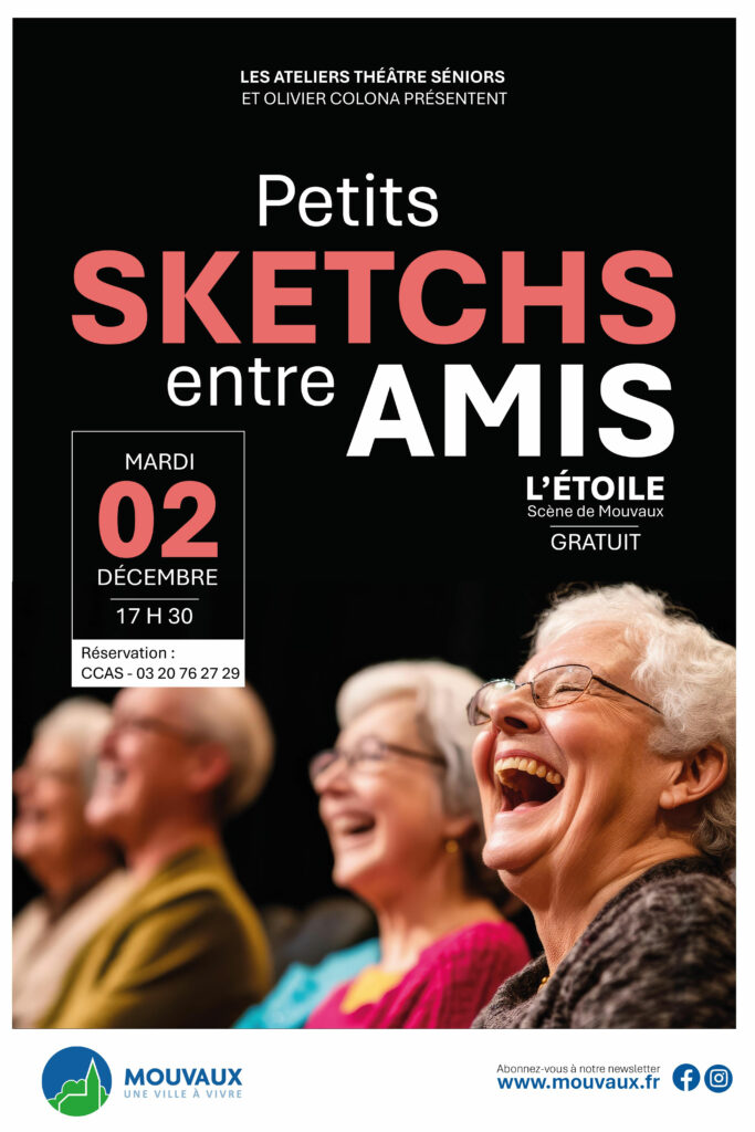 Petits sketchs entre amis, représentation théâtrale : mardi 2 décembre 2025 au théâtre de poche de L'étoile - Scène de Mouvaux