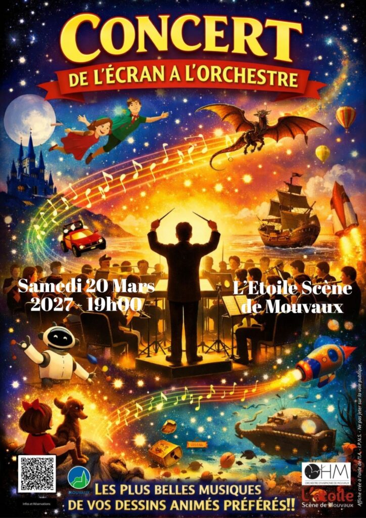 De l'écran à l'orchestre, concert, samedi 20 mars 2027 à 19h à L'étoile - Scène de Mouvaux
