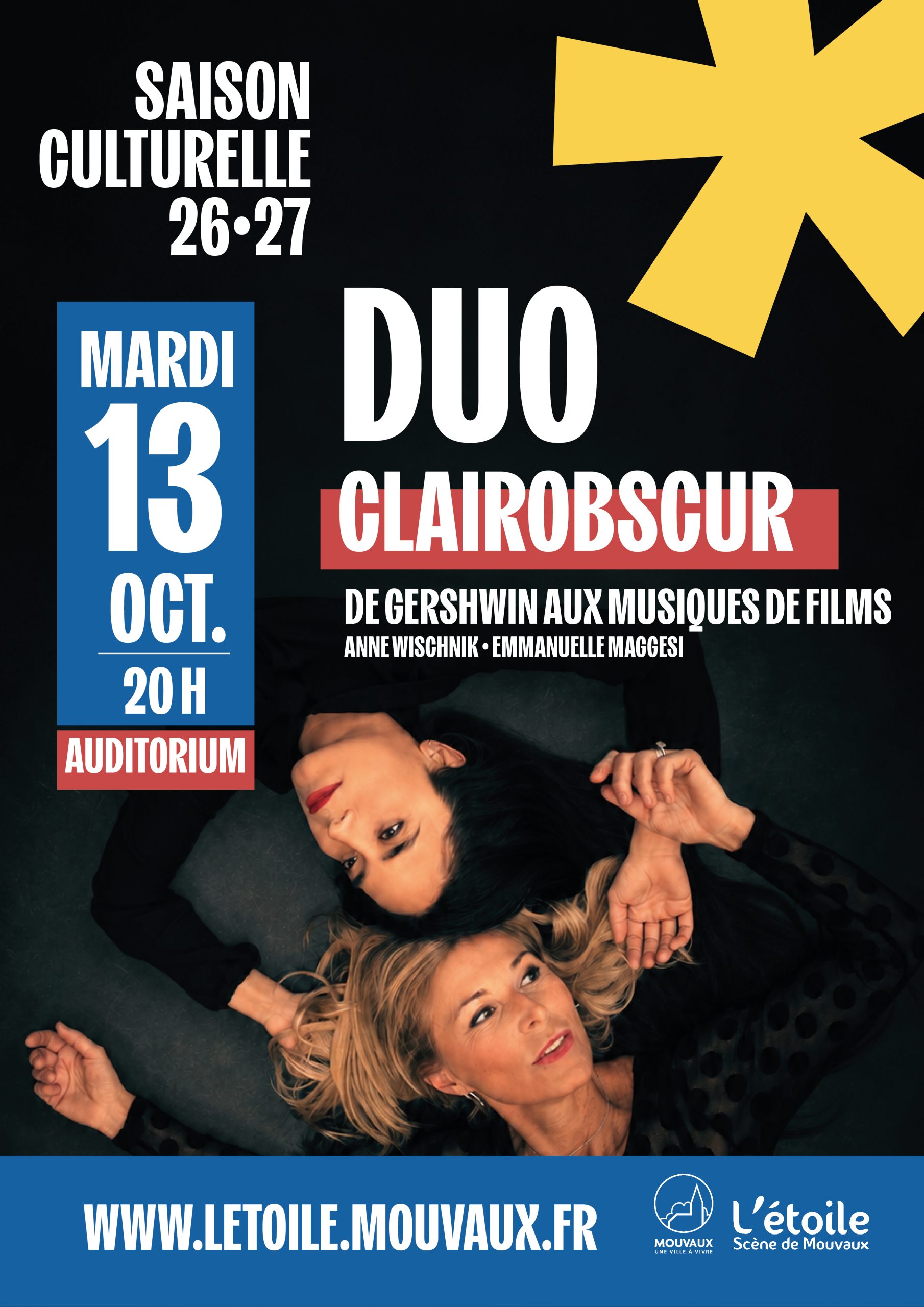 Duo Clairobscur, concert, mardi 13 octobre 2026 à L'étoile - Scène de Mouvaux