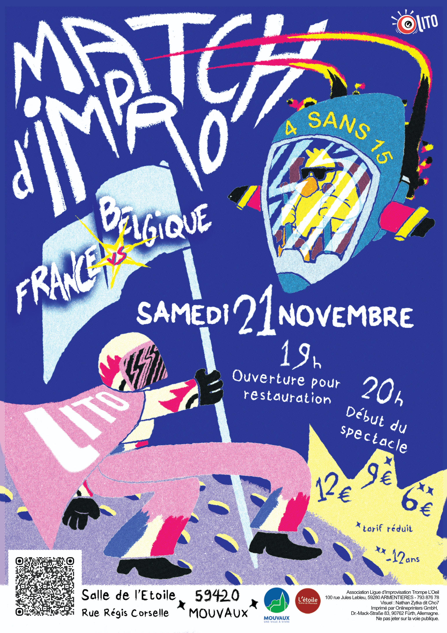 Match d'improvisation, samedi 21 novembre 2026 à 20h à L'étoile - Scène de Mouvaux